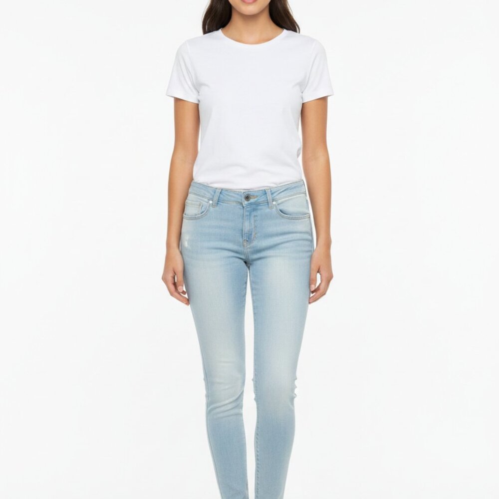 morgan de toi skinny jeans size 38 light wash denim stretch low rise chic pants